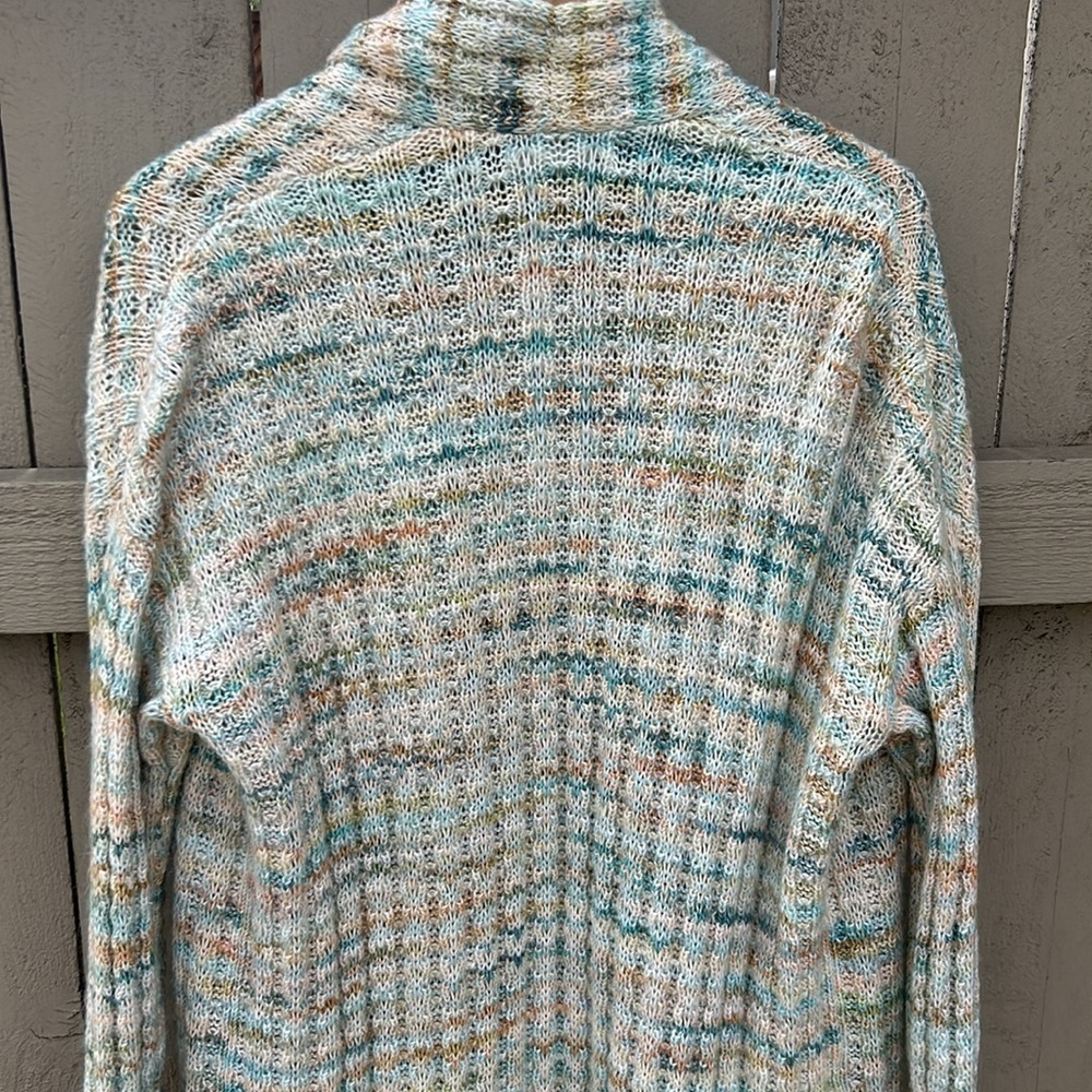 Anthropologie Space-Dyed Longline Cardigan Sweater Size M Bohemian Cottagecore - Picture 11 of 12